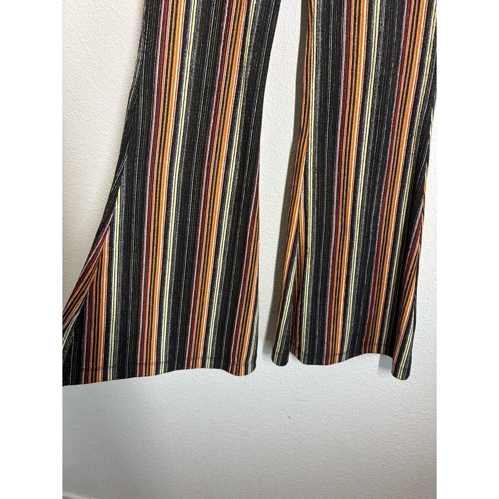 Free People Kitty Flare Pants Womens S Multicolor Stripe Elastic Waist Pull On - Picture 4 of 14